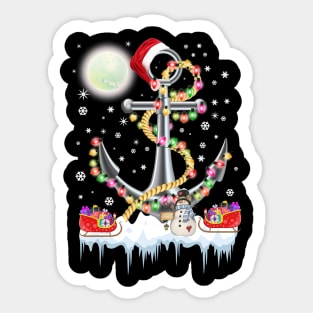 Christmas Lights Anchor Boating Sailing Funny Boat Xmas Gift Sticker